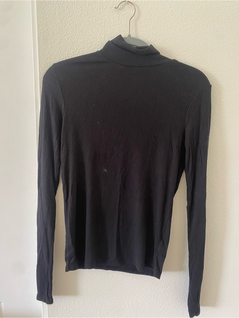 Urban Outfitters Black Ribbed Mock Neck Long Sleeve Top